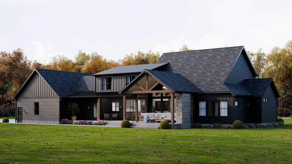 AJ7722-A Modern Farmhouse, 4 Bedrooms, 4 Bathrooms | Plan 1062 Exterior-6