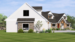 Q8419-A Country House, 3 to 5 Bedrooms, 3.5 to 4.5 Bathrooms | 2056 House Plan Exterior-7