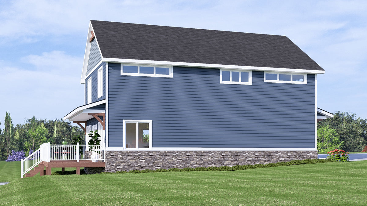 Q8447-A New American House, 5 Bedrooms, 3.5 Bathrooms | 25191 House Plan Exterior-6