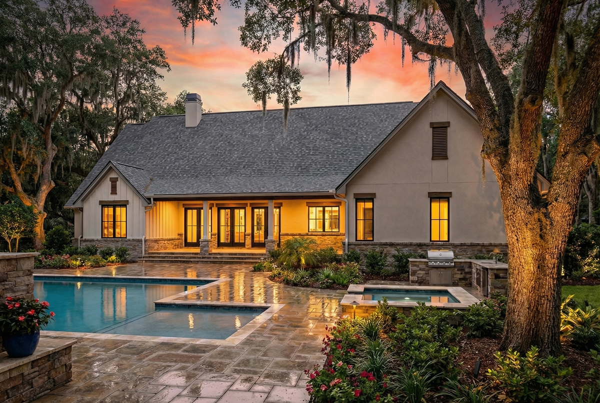 B7778-A Modern Farmhouse, 4 Bedrooms, 3.5 Bathrooms | Silverbrook House Plan Exterior-9