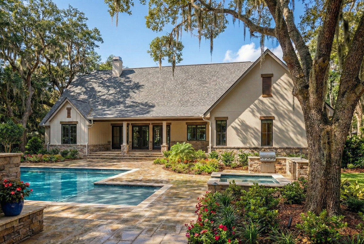 B7778-A Modern Farmhouse, 4 Bedrooms, 3.5 Bathrooms | Silverbrook House Plan Exterior-10