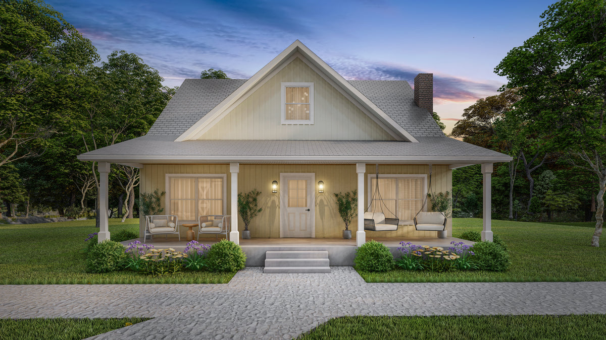 Charming 3-Bedroom Home Plan with Master Suite and Office