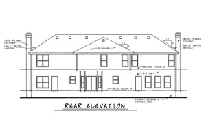 AB7952-A Colonial Triplex House, 9 Bedrooms, 6 Bathrooms, 3 Half Bathrooms | Hamden 7604 Rear Elevation