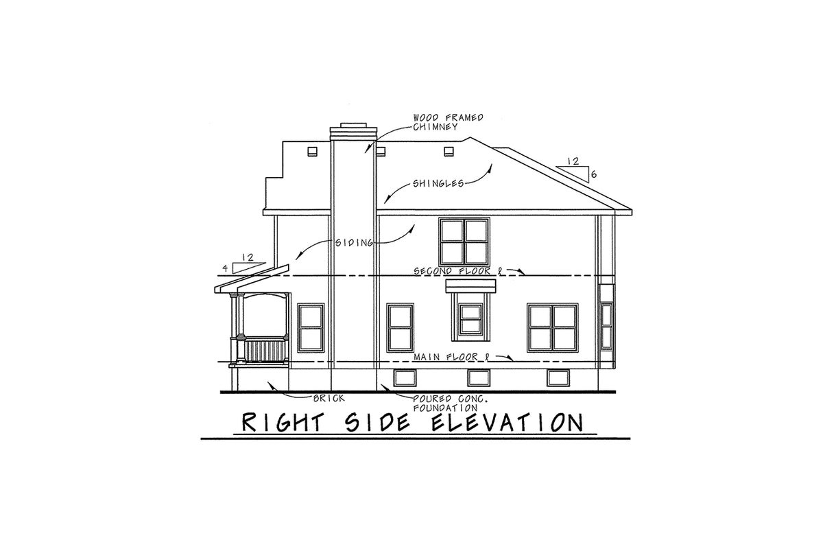 AB7952-A Colonial Triplex House, 9 Bedrooms, 6 Bathrooms, 3 Half Bathrooms | Hamden 7604 Right Elevation