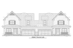 AB7953-A Traditional Duplex House, 6 Bedrooms, 6 Bathrooms | Wheeler 7618 Front Elevation