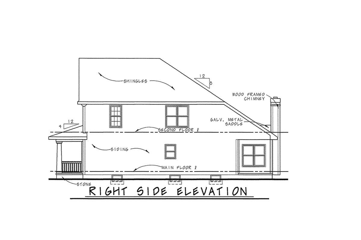 AB7953-A Traditional Duplex House, 6 Bedrooms, 6 Bathrooms | Wheeler 7618 Right Elevation