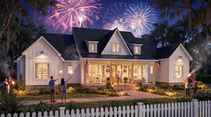 C8373-A Modern Farmhouse, 4 Bedrooms, 3.5 bathrooms | Cypress Ridge House Plan Exterior-4