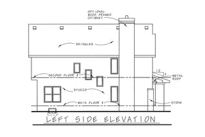 AB7760-A French Country House Left Elevation, 3 Bedrooms, 2.5 Bathrooms | Ravena House Plan 