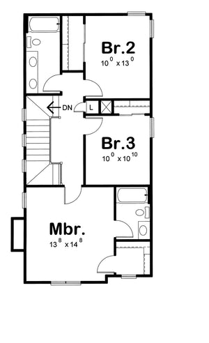 AB7760-A French Country House Second Floor Plan, 3 Bedrooms, 2.5 Bathrooms | Ravena House Plan 
