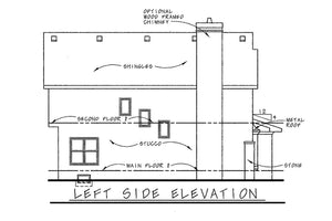 AB7759-A French Country House Left Elevation, 3 Bedrooms, 2.5 Bathrooms | Ravena House Plan