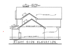 AB7759-A French Country House Right Elevation, 3 Bedrooms, 2.5 Bathrooms | Ravena House Plan