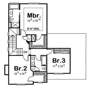 AB7759-A French Country House Second Floor Plan, 3 Bedrooms, 2.5 Bathrooms | Ravena House Plan