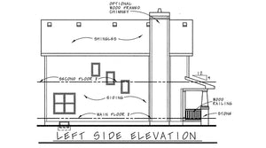 AB7761-A Craftsman House Left Elevation, 3 Bedrooms, 2.5 Bathrooms | Sumner House Plan 