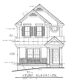AB8070-A Farmhouse House, 3 Bedrooms, 2.5 Bathrooms | Hollister House Plan Front Elevation
