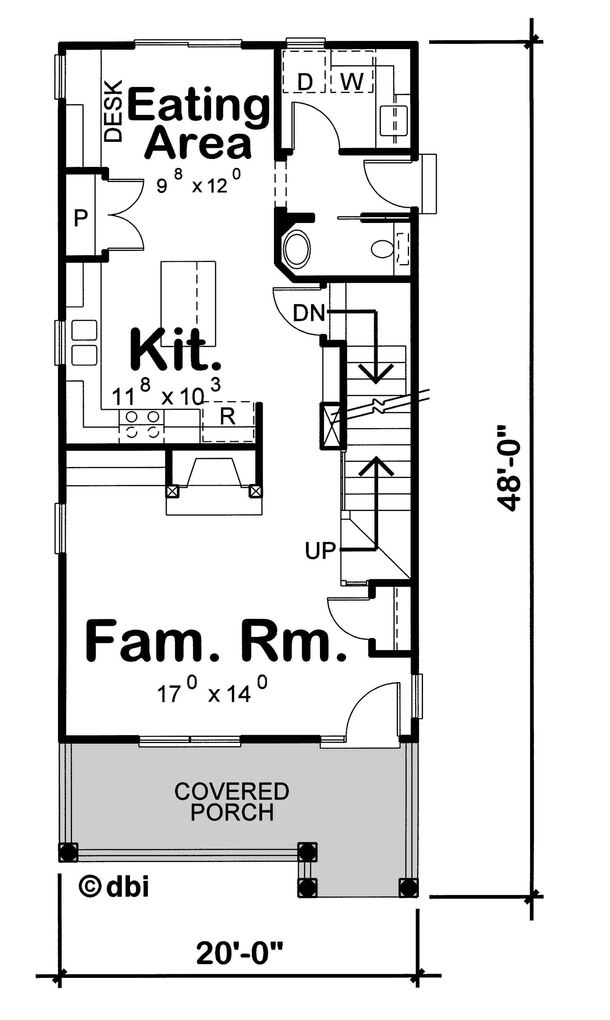 AB8070-A Farmhouse House First Floor Plan, 3 Bedrooms, 2.5 Bathrooms | Hollister House Plan 
