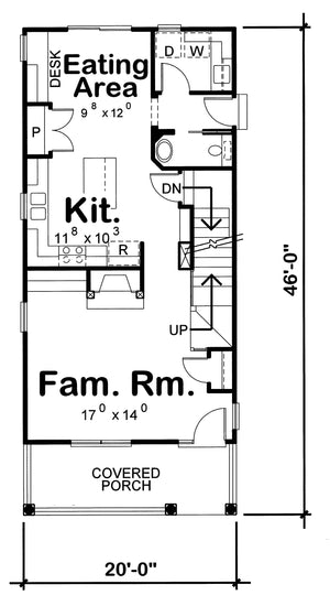 AB7762-A French Country House First Floor Plan, 3 Bedrooms, 2.5 Bathrooms | Joliet House Plan 