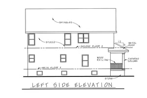 AB7762-A French Country House Left Elevation, 3 Bedrooms, 2.5 Bathrooms | Joliet House Plan 