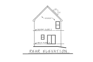 AB7762-A French Country House Rear Elevation, 3 Bedrooms, 2.5 Bathrooms | Joliet House Plan 