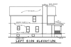 AB7763-A Traditional House Left Elevation, 3 Bedrooms, 2.5 Bathrooms | Wellman House Plan