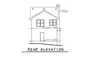 AB8069-A French Country House, 3 Bedrooms, 2.5 Bathrooms | Edinburg House Plan Rear Elevation