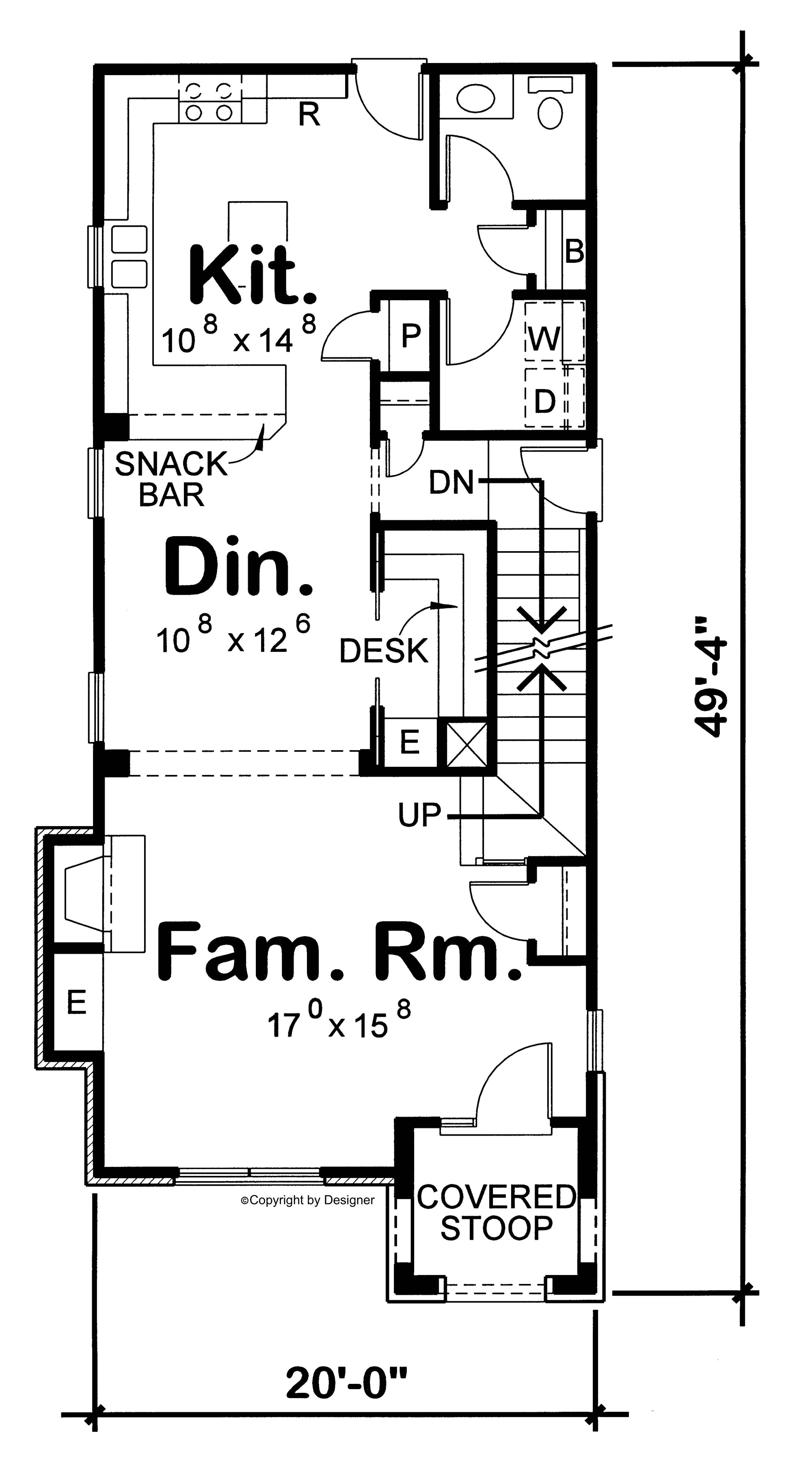 AB8069-A French Country House First Floor Plan, 3 Bedrooms, 2.5 Bathrooms | Edinburg House Plan 
