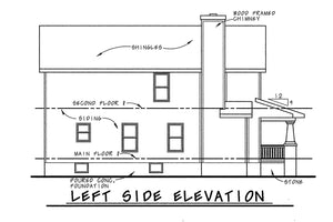 AB7765-A Cottage House Left Elevation, 3 Bedrooms, 2.5 Bathrooms | Gardena House Plan 