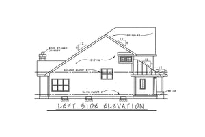 AB8322-A Traditional Duplex House, 6 Bedrooms, 4 Bathrooms, 2 Half Baths | Forsem House Plan Left Elevation