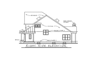 AB8322-A Traditional Duplex House, 6 Bedrooms, 4 Bathrooms, 2 Half Baths | Forsem House Plan Right Elevation