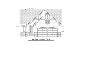 AB7948-A French Country House, 2 to 3 Bedrooms, 2 Bathrooms | Oak Park 8611 Front Elevation