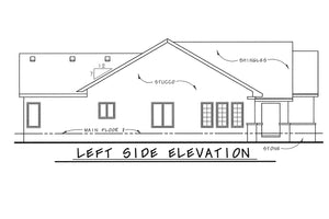 AB7948-A French Country House, 2 to 3 Bedrooms, 2 Bathrooms | Oak Park 8611 Left Elevation
