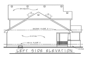 AB7955-A Craftsman House, 3 Bedrooms, 2.5 Bathrooms | West Chester 8619 Left Elevation