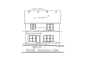AB7957-A Craftsman House, 4 Bedrooms, 2.5 Bathrooms | Urbandale 8633 Rear Elevation