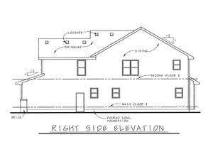 AB7957-A Craftsman House, 4 Bedrooms, 2.5 Bathrooms | Urbandale 8633 Right Elevation