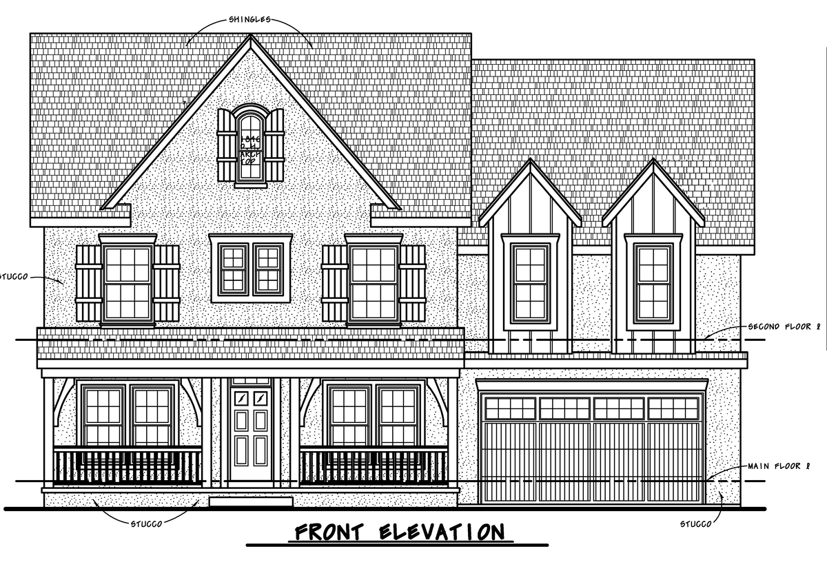 AB7949-A Modern Farmhouse, 5 Bedrooms, 3.5 Bathrooms | Champaign 8648 Front Elevation