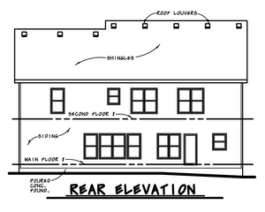AB7949-A Modern Farmhouse, 5 Bedrooms, 3.5 Bathrooms | Champaign 8648 Rear Elevation