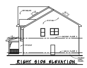 AB7949-A Modern Farmhouse, 5 Bedrooms, 3.5 Bathrooms | Champaign 8648 Right Elevation