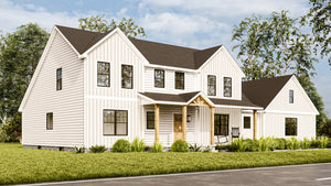 AJ7682-A Modern Farmhouse, 4 Bedrooms, 2.5 Bathrooms | Plan 1016 Exterior-2