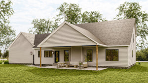 AJ7682-A Modern Farmhouse, 4 Bedrooms, 2.5 Bathrooms | Plan 1016 Exterior-4