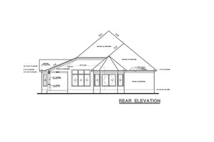 AB7767-A European House Rear Elevation, 4 Bedrooms, 2 Bathrooms | Longworth Estate