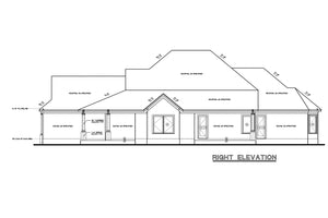 AB7767-A European House Right Elevation, 4 Bedrooms, 2 Bathrooms | Longworth Estate