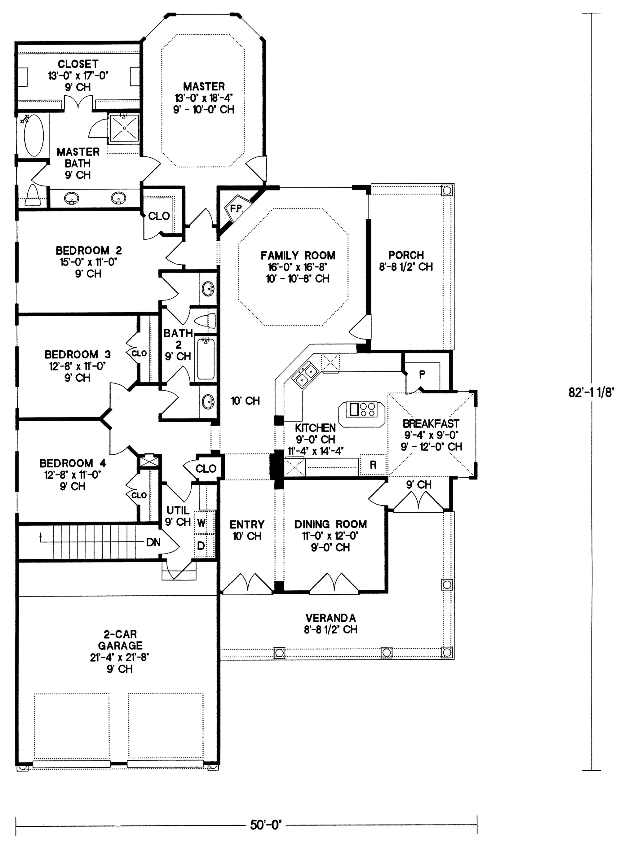 AB7767-A European House First Floor Plan, 4 Bedrooms, 2 Bathrooms | Longworth Estate
