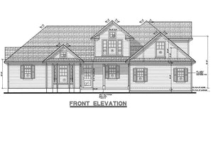 AB8086-A Traditional House, 3 Bedrooms, 2.5 Bathrooms | Sherwood Estate House Plan Front Elevation