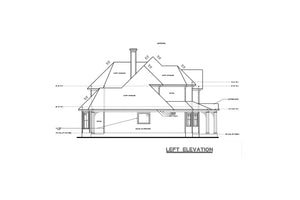 AB8081-A Traditional House, 4 Bedrooms, 3.5 Bathrooms | Sheridan Manor House Plan Left Elevation