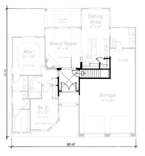 AB7768-A European House Basement Stair Location, 2 Bedrooms, 2 Bathrooms | Lamar Court 
