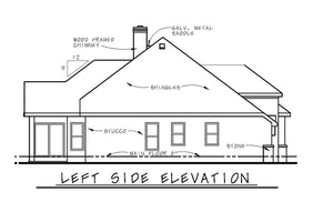 AB8082-A French Country House, 2 Bedrooms, 2 Bathrooms | Milano Showcase House Plan Left Elevation