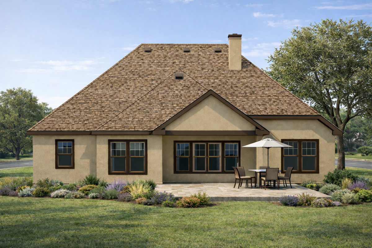 AB8082-A French Country House, 2 Bedrooms, 2 Bathrooms | Milano Showcase House Plan Exterior-2
