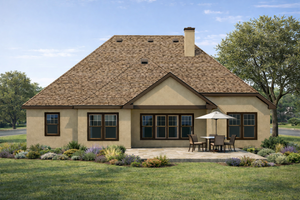 AB8082-A French Country House, 2 Bedrooms, 2 Bathrooms | Milano Showcase House Plan Exterior-2