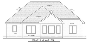 AB7950-A Contemporary House, 2 Bedrooms, 2 Bathrooms | Mandolin Place 9337 Rear Elevation