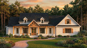 C593-A Farmhouse House, 3 Bed, 2.5 Bath | Cottageville House Plan Exterior-3