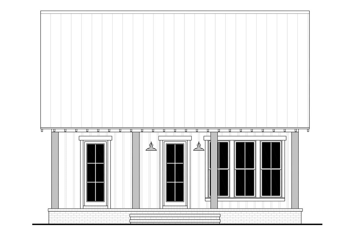 Knoll Top House Plan - Rear Elevation